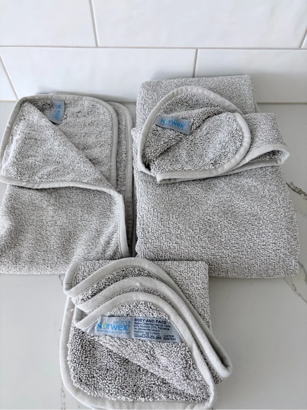 Norwex Ultra Plush Towel Set. Heathered Oatmeal color